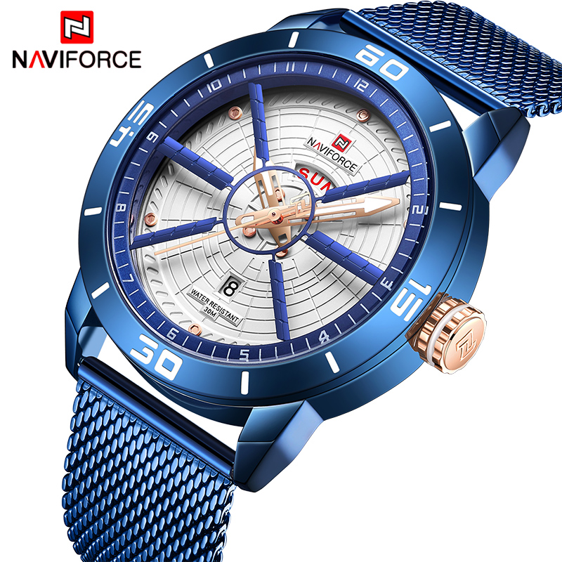 NAVIFORCE Brand Luxury Sports Watches Men Stainless Steel Watches Top Men's Quartz Waterproof Business Watch Relogio Masculino, Slivery;brown
NAVIFORCE Brand Luxury Sports Watches Men Stainless Steel Watches Top Men's Quartz Waterproof Business Watch Relogio Masculino, Slivery;brown