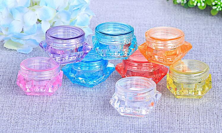 3g 5g Diamond Shaped Empty Plastic Jar Cosmetic Containers Cream Bottle Small Sample Box Bottle Cosmetic Packing Box