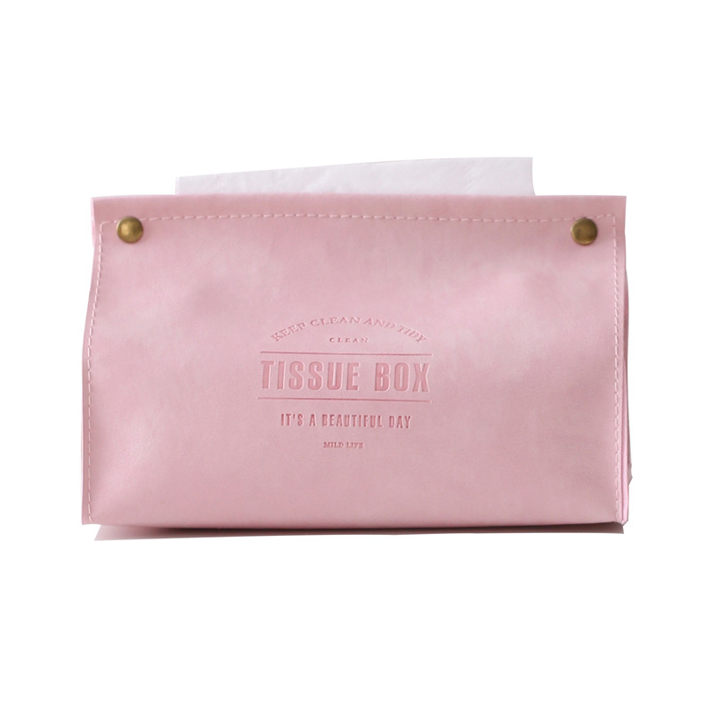 Tissue Box Ins Style Pink Leather Creative Soft Tissue Container Home Desktop Table Decoration