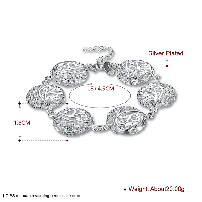 Hot sale best gift 925 silver Hollow flower bracelet series DFMCH235, Brand new sterling silver plate Chain link bracelets high grade