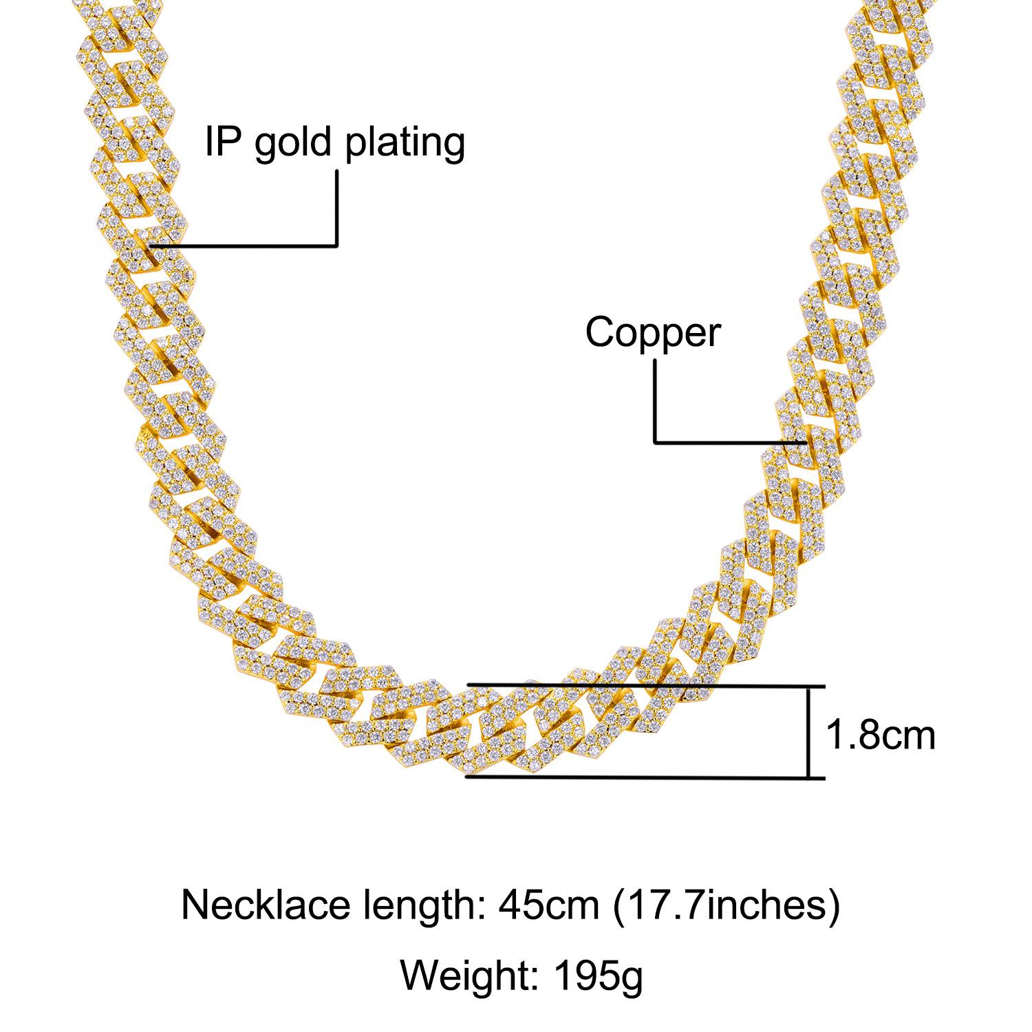 White Gold Plated Bling Mens Cuban Link Chain Choker Long Necklace New personalized CZ Stone Cubic Zirconia Rapper Punk Rock Grunge Jewelry Gifts for 