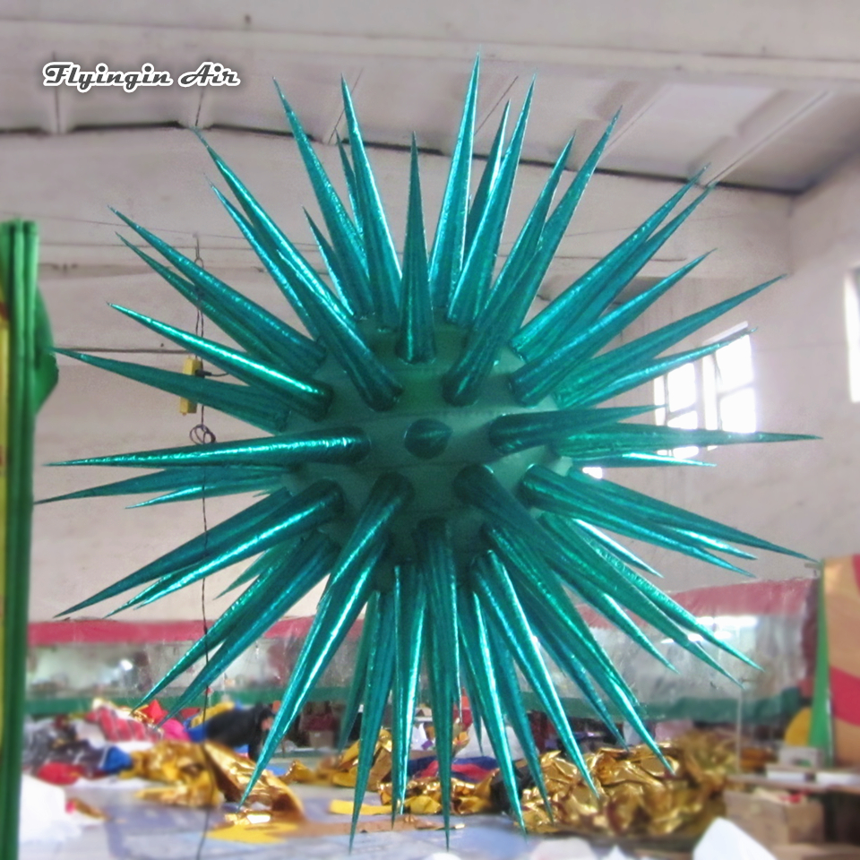Hanging Inflatable Sea Urchin Balloon 2m Multicolor Planet Model Air Blown Thorn Ballon For Ceiling Decoration