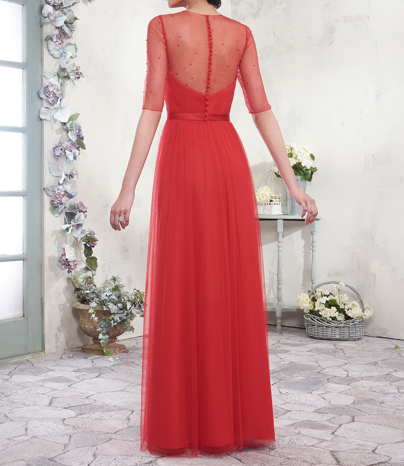 Stunning Royal Blue Mother of the Bride Dresses Soft Tulle Illusion Sheer with Beads Sequins Zipper with Buttons Back Floor Length