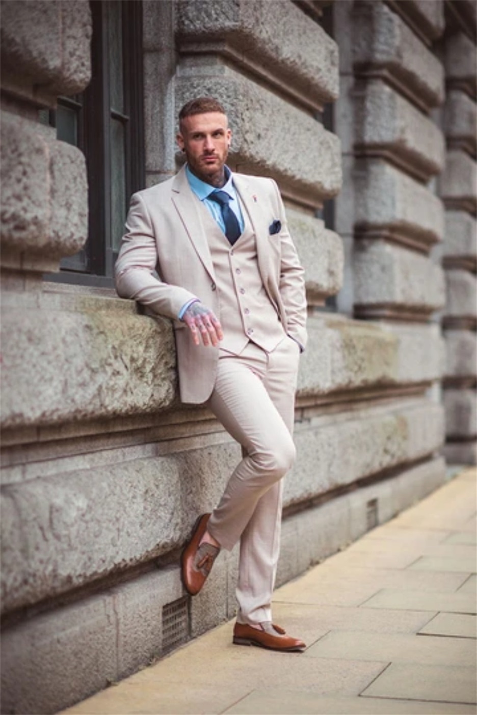 handsome 3 piece wedding tuxedos notched lapel highquality two buttons formal men suits custom made bridegroom jacketvestpants