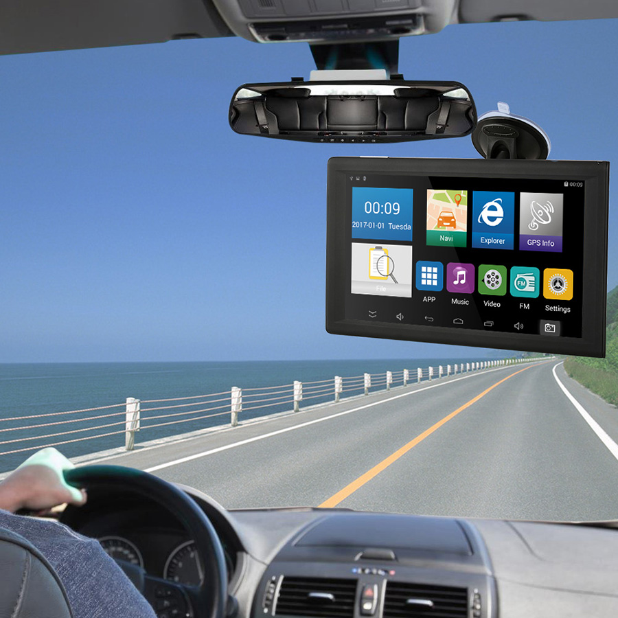 Full HD 1080P 9 inch Car GPS Navigator Android WIFI DVR Camera 32GB Video Recorder Bluetooth Truck Camcorder