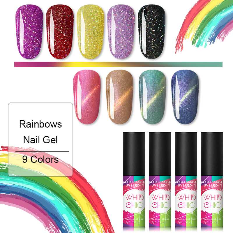 WHID CHICL Colorful Rainbows UV Gel Colorful Soak Off Manicuring Nail UV Gel Polish Beauty Cozy Nail Arts 1 Bottle 5ml, L10
WHID CHICL Colorful Rainbows UV Gel Colorful Soak Off Manicuring Nail UV Gel Polish Beauty Cozy Nail Arts 1 Bottle 5ml, L10
