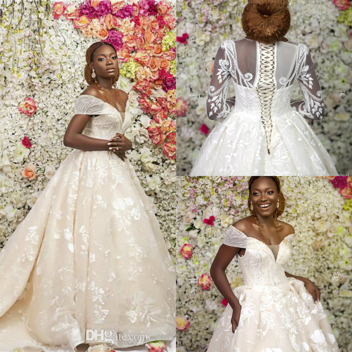 2020 African Plus Size Wedding Dresses Lace Applique Sequins Off Shoulder Beaded Beach Wedding Gowns Custom Made Boho Bridal Dress, Pink 
2020 African Plus Size Wedding Dresses Lace Applique Sequins Off Shoulder Beaded Beach Wedding Gowns Custom Made Boho Bridal Dress, Pink