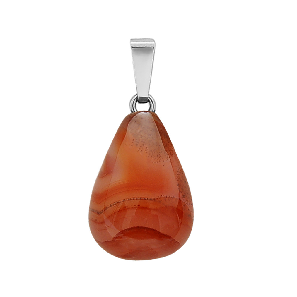 qimoshi Water Drop Natural Stone Crystal Pendant Men and Women Energy Cure Christmas Gift Necklace12pcs