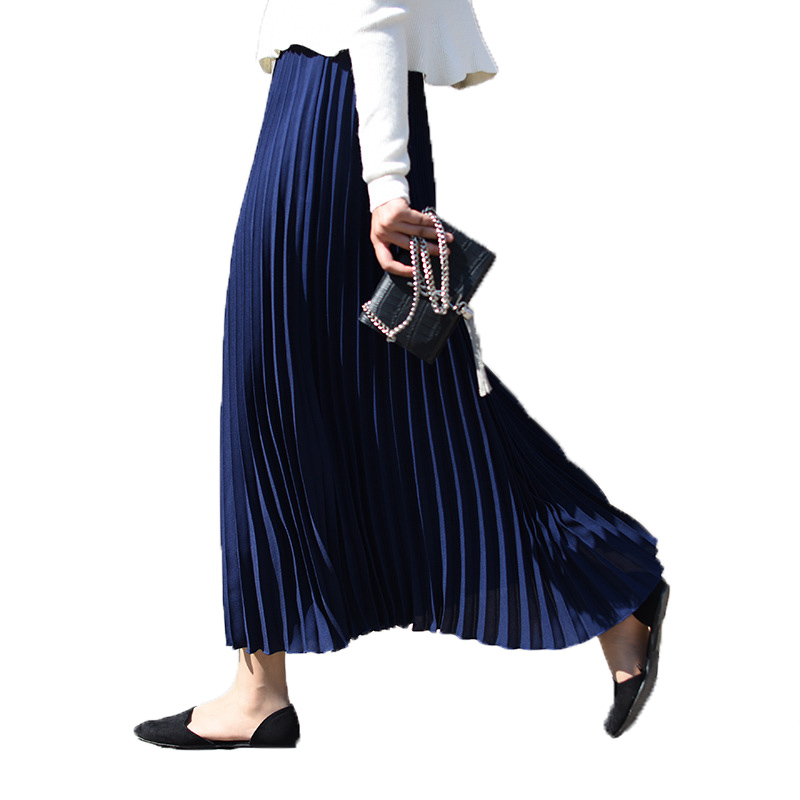 Spring and summer skirt 2019 new solid color paragraph large size pleated skirt high waist long women's clothes, Black
Spring and summer skirt 2019 new solid color paragraph large size pleated skirt high waist long women's clothes, Black