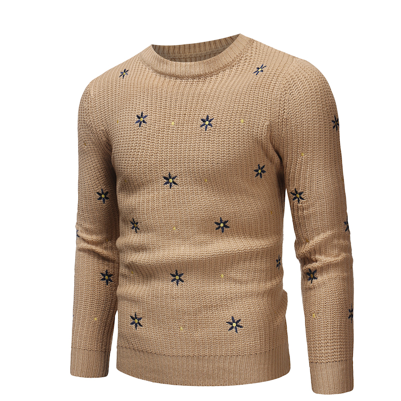 2019 Spring Autumn Men's Sweater Slim Fit Personality Round Collar Fashion Casual Sweater Men, Khaki
2019 Spring Autumn Men's Sweater Slim Fit Personality Round Collar Fashion Casual Sweater Men, Khaki
