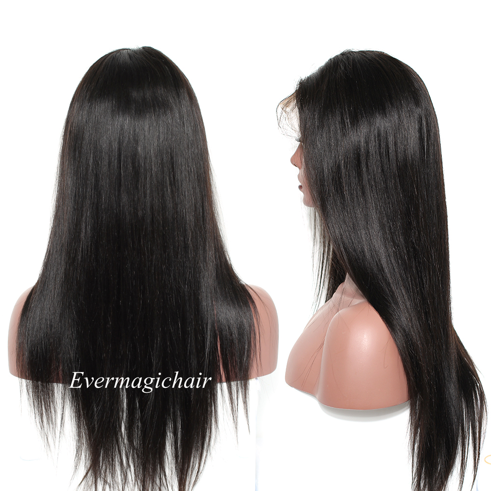 Natural Color Full Lace Wigs straight Human Hair Brazilian Peruvian Malaysian Indian straight Lace Front Human Hair Wigs With Baby Hair