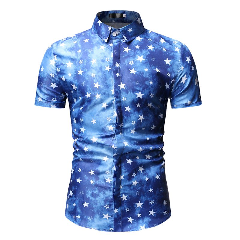 Stars Printed Shirts Men Casual Shirts Short Sleeve Summer Tops Slim Fit Hawaiian Shirt Red Blue Black 2019 Fashion, White;black
Stars Printed Shirts Men Casual Shirts Short Sleeve Summer Tops Slim Fit Hawaiian Shirt Red Blue Black 2019 Fashion, White;black
