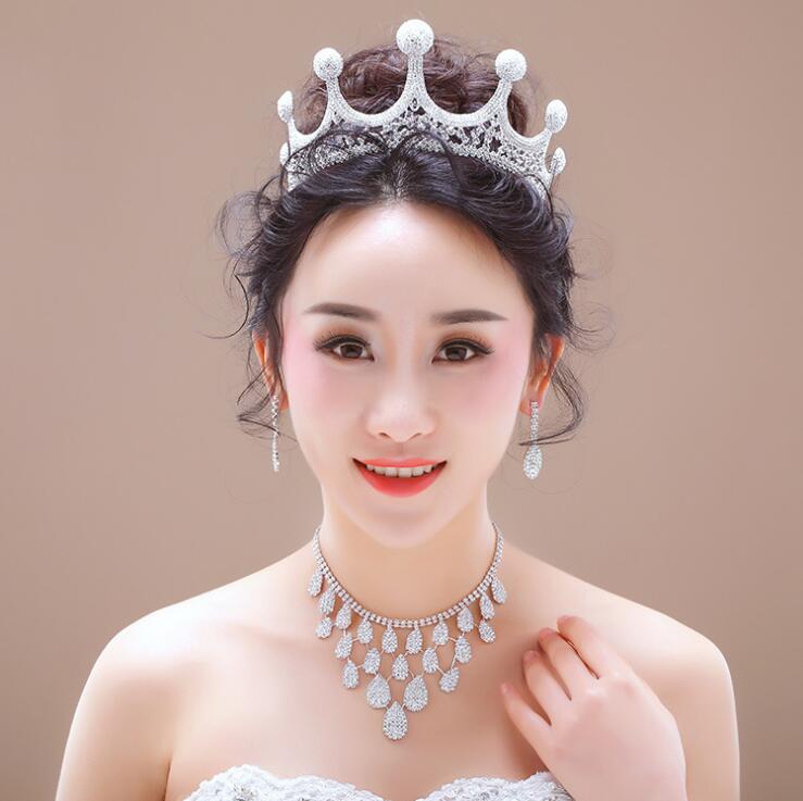 Bridal Jewelry Sets Wedding Bridal Jewelry bride accessories set for Wedding decorations necklace earrings and a crown