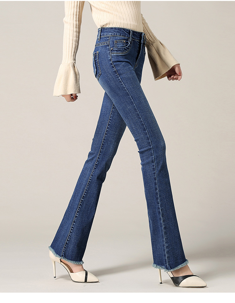 The Blue Rows Of Tall Waist Buckle Micro Flared Jeans Trousers
The Blue Rows Of Tall Waist Buckle Micro Flared Jeans Trousers