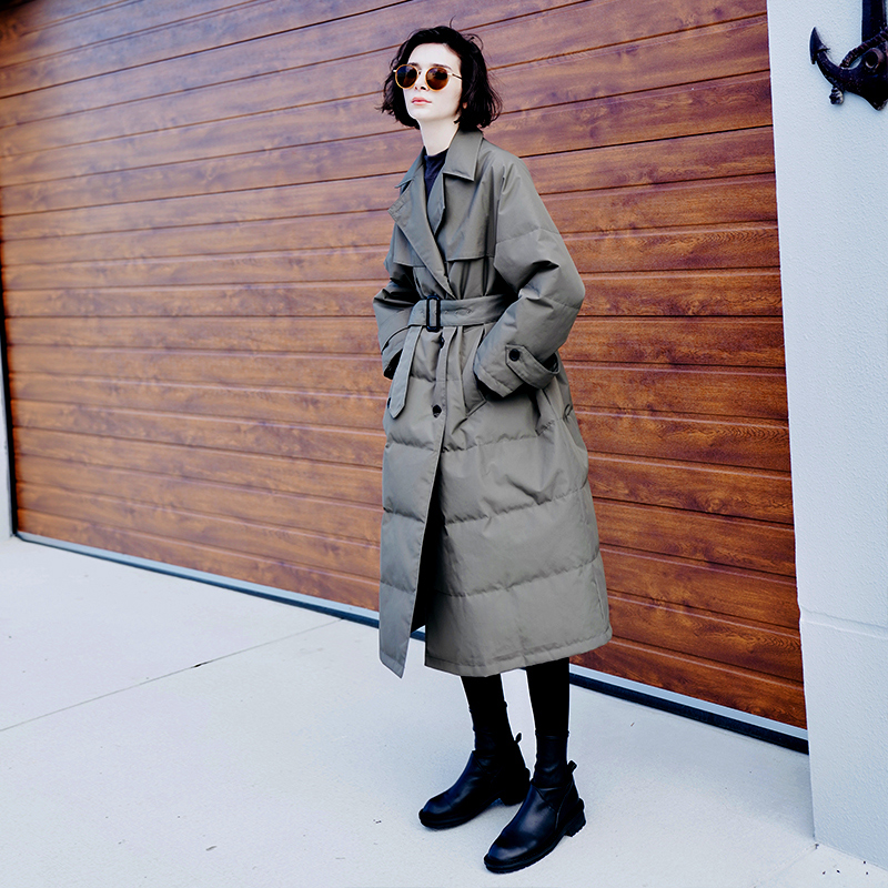 Down jacket women' 2019 long green workwear white eiderdown waist women' trench coat dirt is above the knee 384002, Army green
Down jacket women' 2019 long green workwear white eiderdown waist women' trench coat dirt is above the knee 384002, Army green