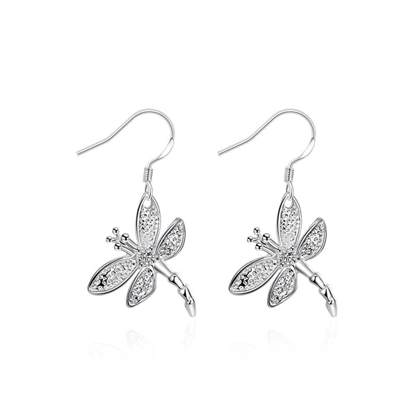 High grade 925 sterling silver Insets Dragonfly Set jewelry sets DFMSS302 Factory direct sale 925 silver necklace bracelet earring ring