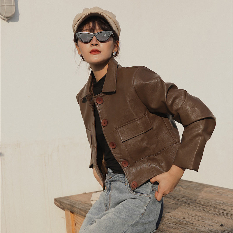Alien Kitty Brown PU Leather Plus Winter Vintage 2020 High Waist Streetwear Office Lady Locomotive All-Match Chic Brief Coats, Photo color
Alien Kitty Brown PU Leather Plus Winter Vintage 2020 High Waist Streetwear Office Lady Locomotive All-Match Chic Brief Coats, Photo color