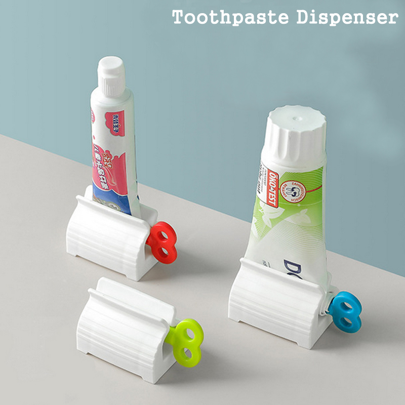 Multifunctional Manual Rotation Bathroom Plastic Cream Tube Squeezer Dispenser Rolling Tube Squeezer Toothpaste Dispenser