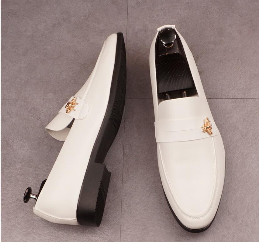 NEW arrival British black white leather shoes Men's dress shoes, Male Business oxford shoes ,Top quality brand for men Wedding shoes Loafers