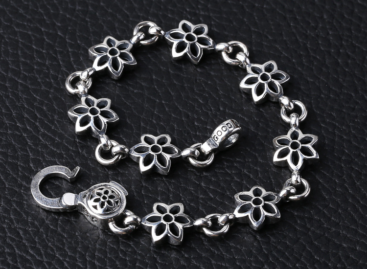925 Sterling silver jewelry designer hand-made cherry blossom bracelet designed with unique closure clasps