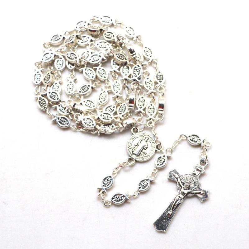 Chains Jesus Alloy Fish Beads Religious Rosary Necklace St Benedict Crucifix Centerpieces
Chains Jesus Alloy Fish Beads Religious Rosary Necklace St Benedict Crucifix Centerpieces
