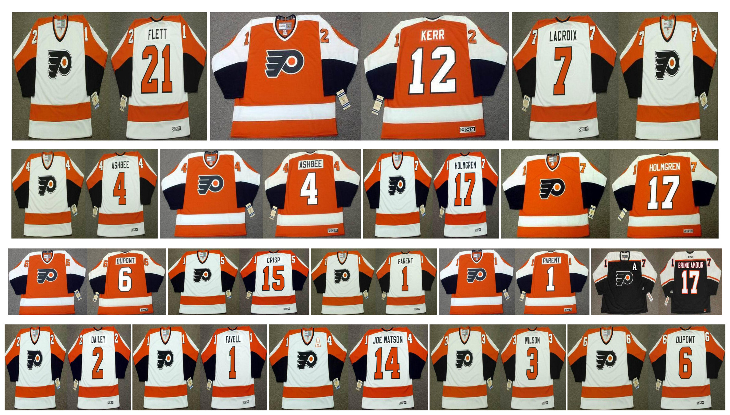 Vintage Philadelphia Flyers Jersey 17 PAUL HOLMGREN 4 BARRY ASHBEE 21 Bill Flett 7 ANDRE LACROIX 2 Bob Dailey DOUG FAVELL Custom CCM Hockey, As pic
Vintage Philadelphia Flyers Jersey 17 PAUL HOLMGREN 4 BARRY ASHBEE 21 Bill Flett 7 ANDRE LACROIX 2 Bob Dailey DOUG FAVELL Custom CCM Hockey, As pic