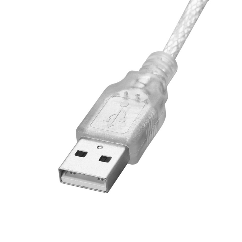 1.2M USB 2.0 Male To Firewire iEEE 1394 4 Pin iLink Adapter Cable Male To Male Cable Silver & Transparent