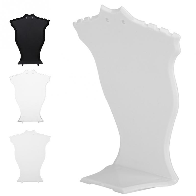 Jewelry Display Stand Pendant Necklace Chain Holder Earring Bust Display Stand Showcase Rack Black White Transparent