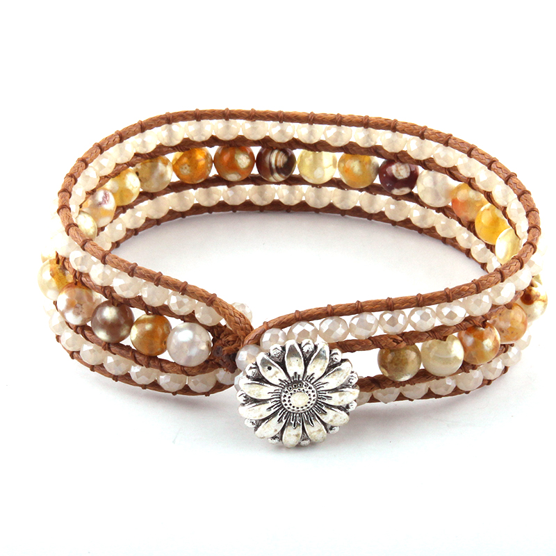 Cuff Fashion Beautiful Energy Beaded Jewelry Handmade Beige Crystal Glass And Brown Stone Wrap Bracelets Bangles Drop Ship
Cuff Fashion Beautiful Energy Beaded Jewelry Handmade Beige Crystal Glass And Brown Stone Wrap Bracelets Bangles Drop Ship