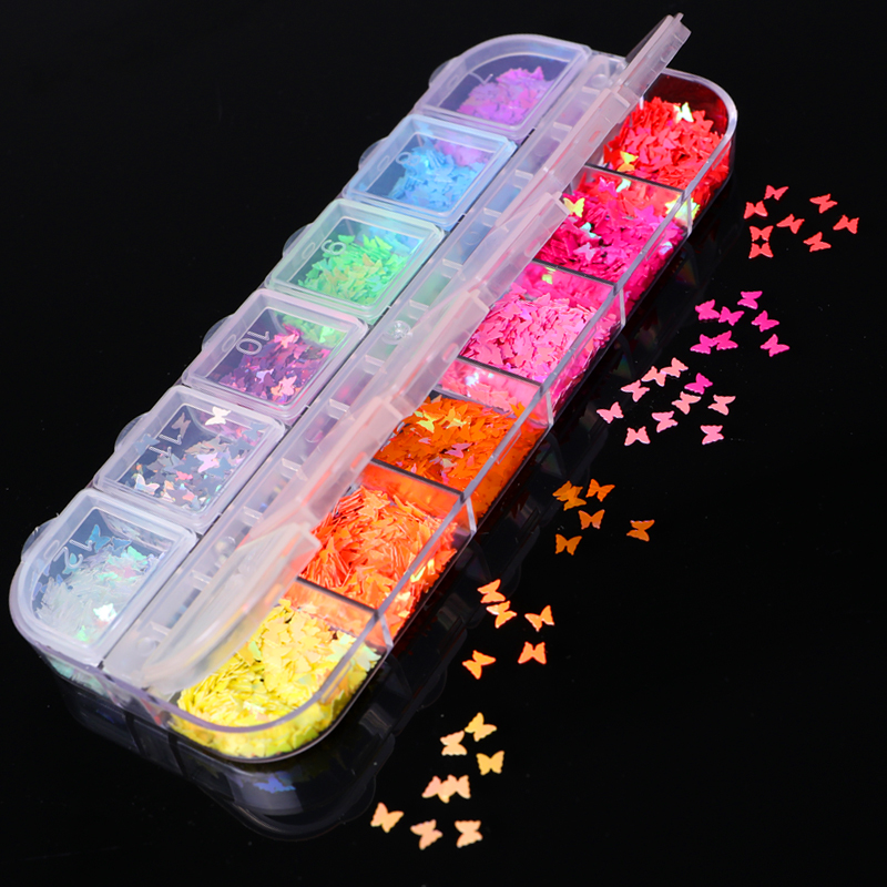 Fluorescence Butterfly Pattern Nail Art Glitter Flakes 3D Colourful Sequins Polish Manicuring Nail Decoration
Fluorescence Butterfly Pattern Nail Art Glitter Flakes 3D Colourful Sequins Polish Manicuring Nail Decoration