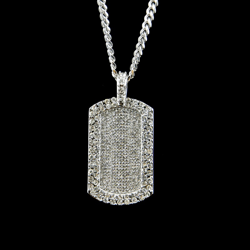 Fashion- Pendant Necklace New Gold Silver Full Diamond Iced Out Mens Hip Hop Jewelry Necklace