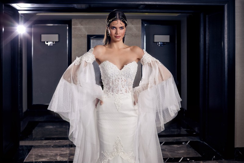 Milva 2019 Gorgeous Mermaid Lace Wedding Dresses Bridal Gowns With Detachable Sleeve Appliqued Sweetheart Sweep Train Vestidos De Nnovia