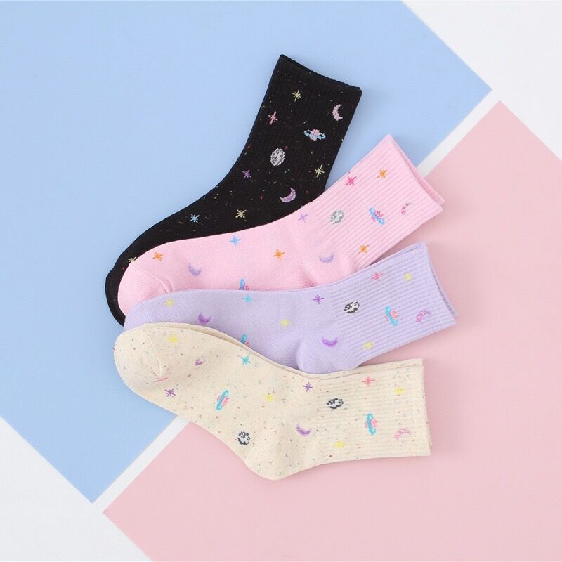 YIMUBA Cute Harajuku Galaxy Planet Stars Socks Spring Autumn 4 Colors Japanese Breathable Cotton Sports Women Socks Friends Gift
YIMUBA Cute Harajuku Galaxy Planet Stars Socks Spring Autumn 4 Colors Japanese Breathable Cotton Sports Women Socks Friends Gift