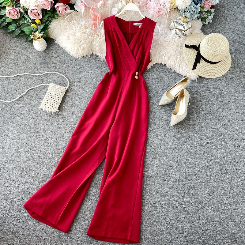Summer 2020 Sexy Jumpsuit Women Korean Fashion Clothing High Waist Sleeveless V-neck Rompers Womens Jumpsuit Ropa Femenina Z197, Black
Summer 2020 Sexy Jumpsuit Women Korean Fashion Clothing High Waist Sleeveless V-neck Rompers Womens Jumpsuit Ropa Femenina Z197, Black