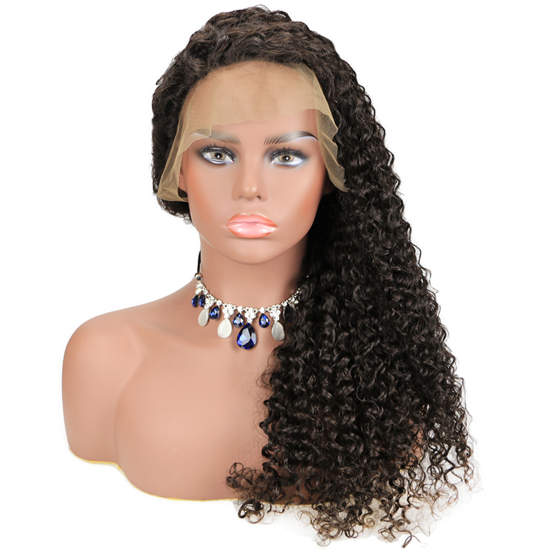 Jerry Curly Front Wig Brazilian Virgin Human Hair Full Lace Wigs For Women Natural Color