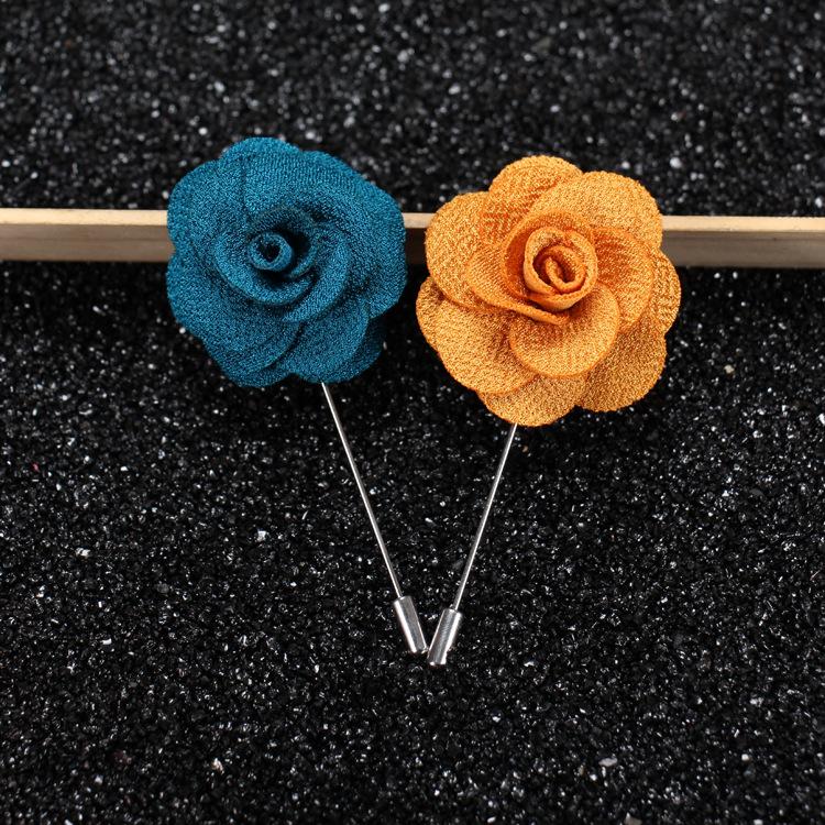 Wholesale- Wedding brooches for men lapel flower daisy handmade boutonniere sticks brooch pin men's suits clothing accessories Black red