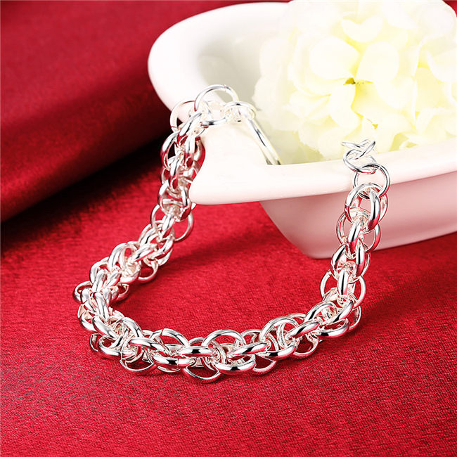 Hot sale best gift 925 silver Full Circle Bracelet - Men DFMCH122, brand new fashion 925 sterling silver plated Chain link bracelets