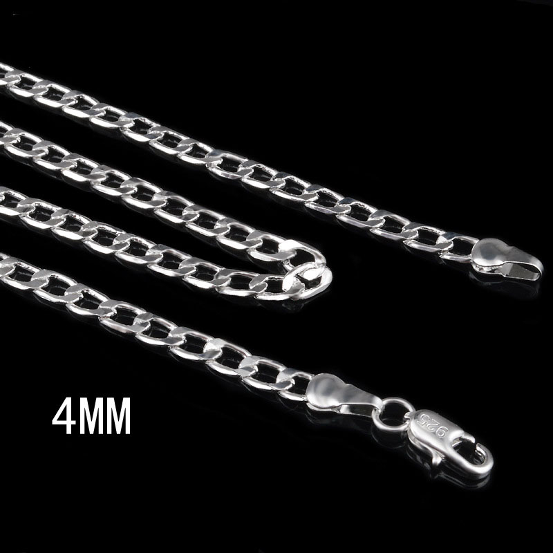 Fashion 4MM Sideways 925 sterling silver chains Choker necklaces For women Men Luxury Jewelry Size 16 18 20 22 24 inches
Fashion 4MM Sideways 925 sterling silver chains Choker necklaces For women Men Luxury Jewelry Size 16 18 20 22 24 inches