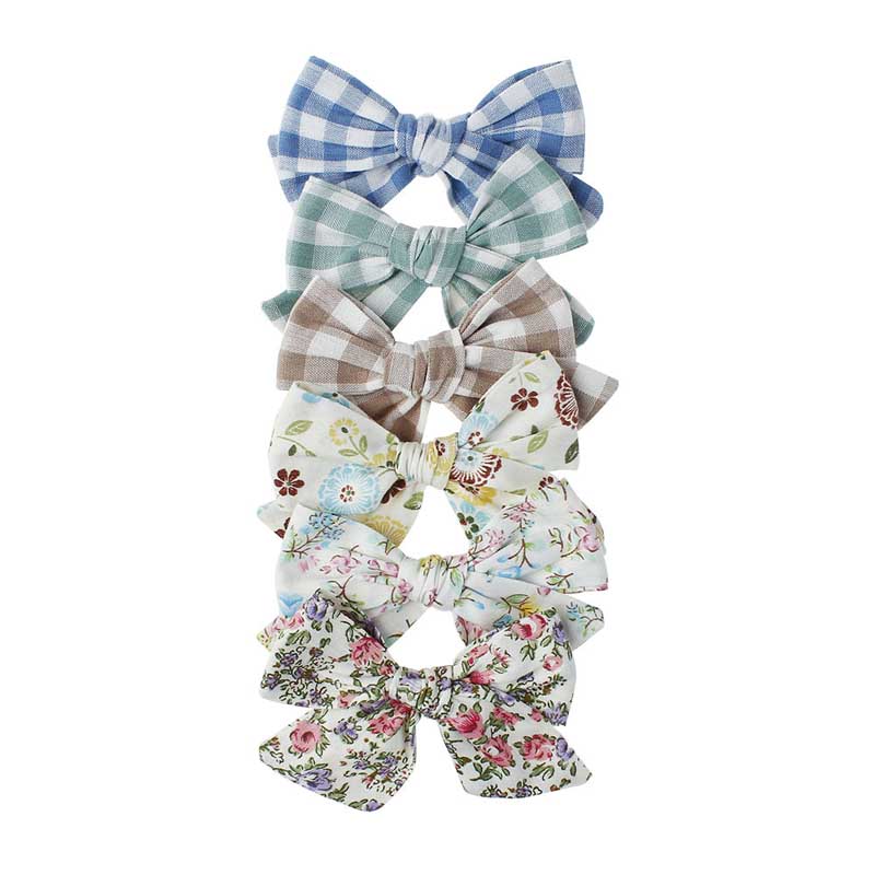 INS 48 color 4.33" hair Bow Baby girl Barrettes Girl Hair Accessories Plaid Flower Print kids party School hair clipper