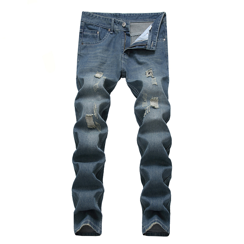 Man elastic slim denim trousers jeans high street style male jeans ragged ripped blue for man plus size dropship, Light blue
Man elastic slim denim trousers jeans high street style male jeans ragged ripped blue for man plus size dropship, Light blue