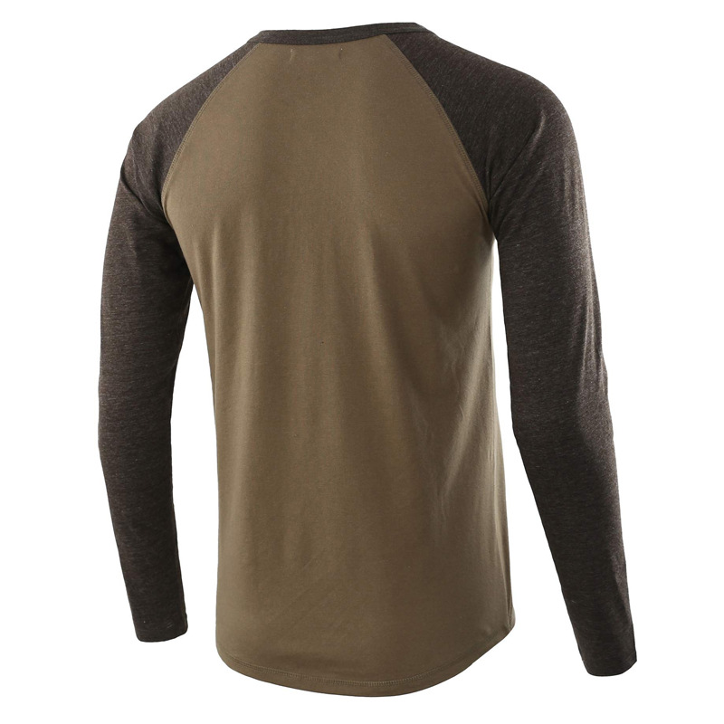 hot sale T Shirt Men Casual Slim Fit Long Sleeve Henley Collar Shirts Casual 3 Buttons T-Shirts