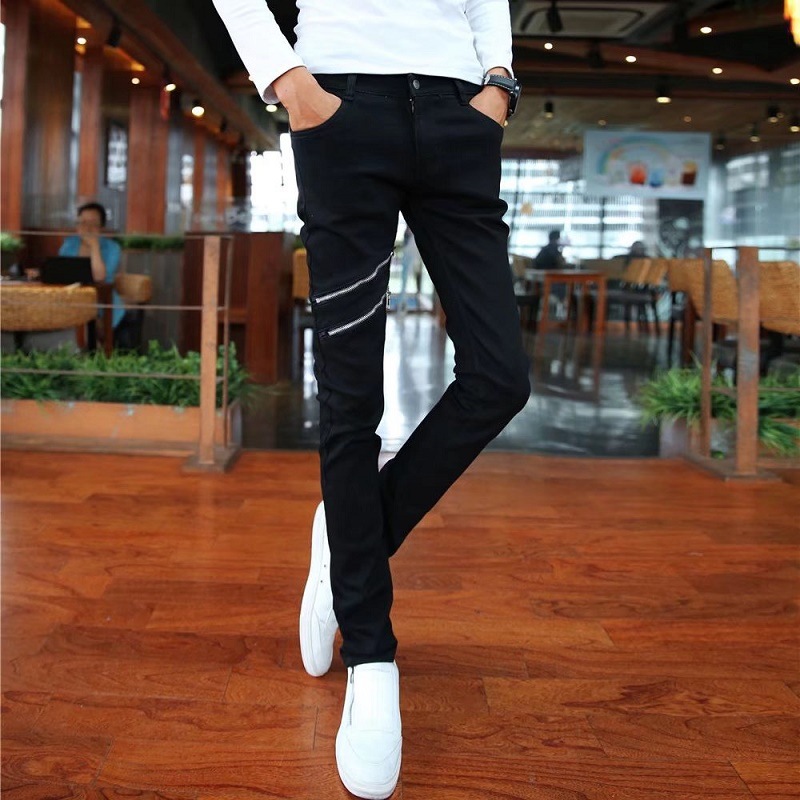 Wholesale 2020 Fashion Casual hip hop Double Zipper Teenagers Slim Jeans Men's Autumn Korean Black Pants Men's Skinny Trousers
Wholesale 2020 Fashion Casual hip hop Double Zipper Teenagers Slim Jeans Men's Autumn Korean Black Pants Men's Skinny Trousers