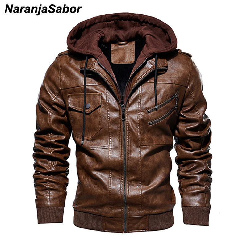 NaranjaSabor Leather Jacket Mens 2019 Winter Fleece Hoodie PU Coat Men Casual Thick Motorcycle Jacket Male Brand Clothing N596, Coffee 
NaranjaSabor Leather Jacket Mens 2019 Winter Fleece Hoodie PU Coat Men Casual Thick Motorcycle Jacket Male Brand Clothing N596, Coffee