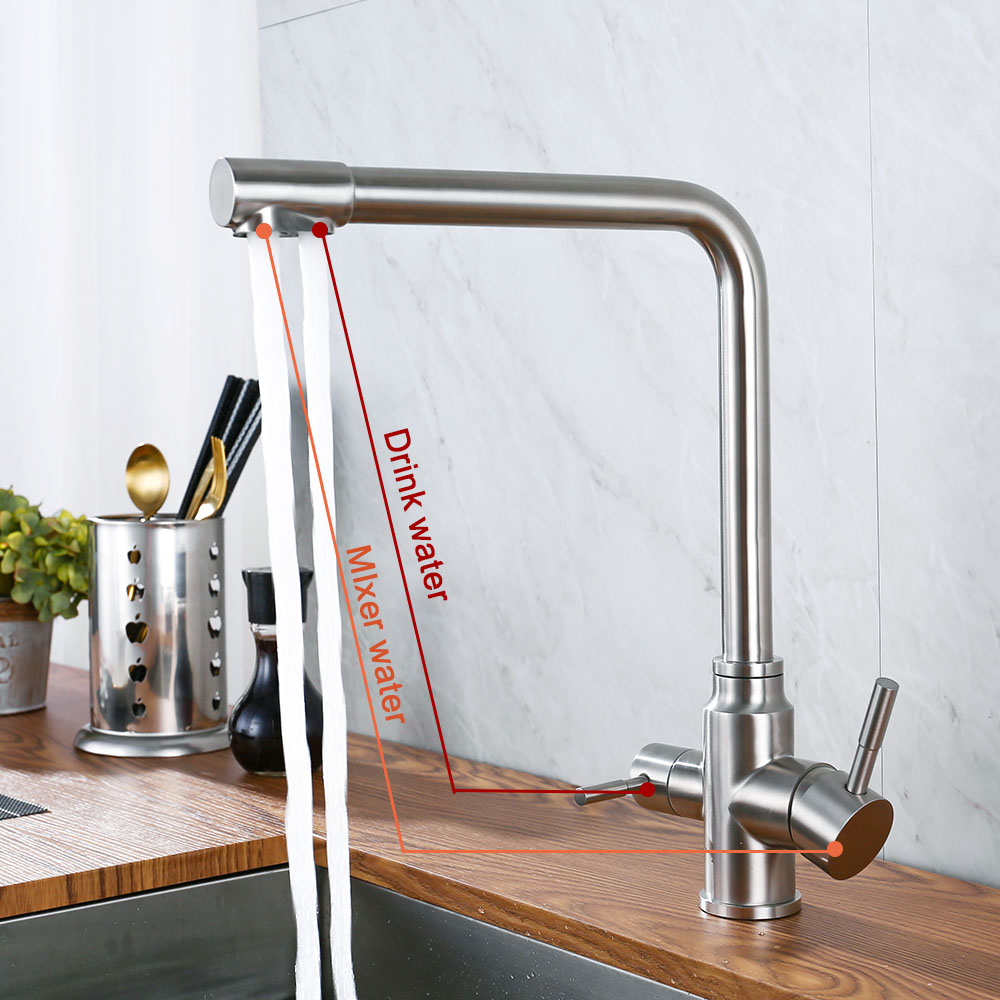 Double Handles Hot & Cold Drinking Water Kitchen Faucet Stainless Steel Round Solid Sink Deck Mount Mixer Water 3 Ways Tap
Double Handles Hot & Cold Drinking Water Kitchen Faucet Stainless Steel Round Solid Sink Deck Mount Mixer Water 3 Ways Tap