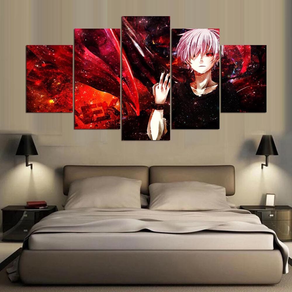 5 Panel Anime Tokyo Ghoul Kaneziki Wall Art Picture Home Decoration Living Room Canvas Print Wall Picture Printing On Canvas No Frame