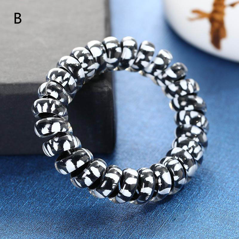 Girl Woman Leopard Telephone Wire Hairbands Hair Ties Girls Elastic Hair Bands Ring Rope Leopard Print Bracelet Stretchy Hair Ropes