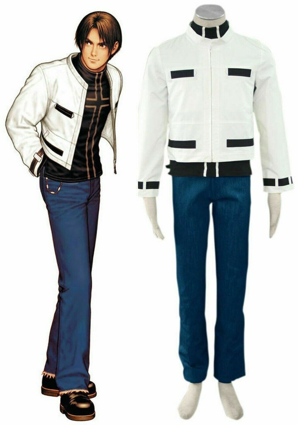 NEW The King of Fighters Kyo Kusanagi Boxer Cosplay Costume Full Set