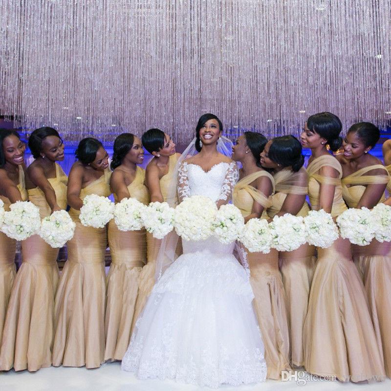 African Plus Size Wedding Dress Off The Shoulder Long Sleeves Lace Appliques Lace Custom Made Mermaid Wedding Gowns Bridal Dress