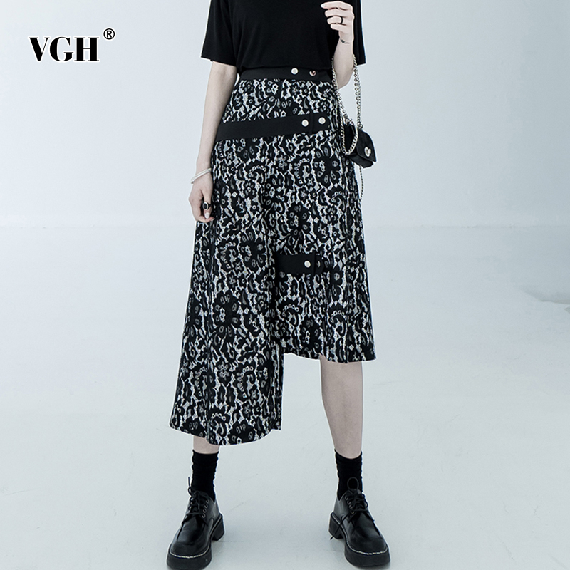 VGH Casual Patchwork Lace Women Skrits Asymmetrical High Waist A-line Irregular Hit Color Vintage Skirt For Female Fashion Tide, Black
VGH Casual Patchwork Lace Women Skrits Asymmetrical High Waist A-line Irregular Hit Color Vintage Skirt For Female Fashion Tide, Black