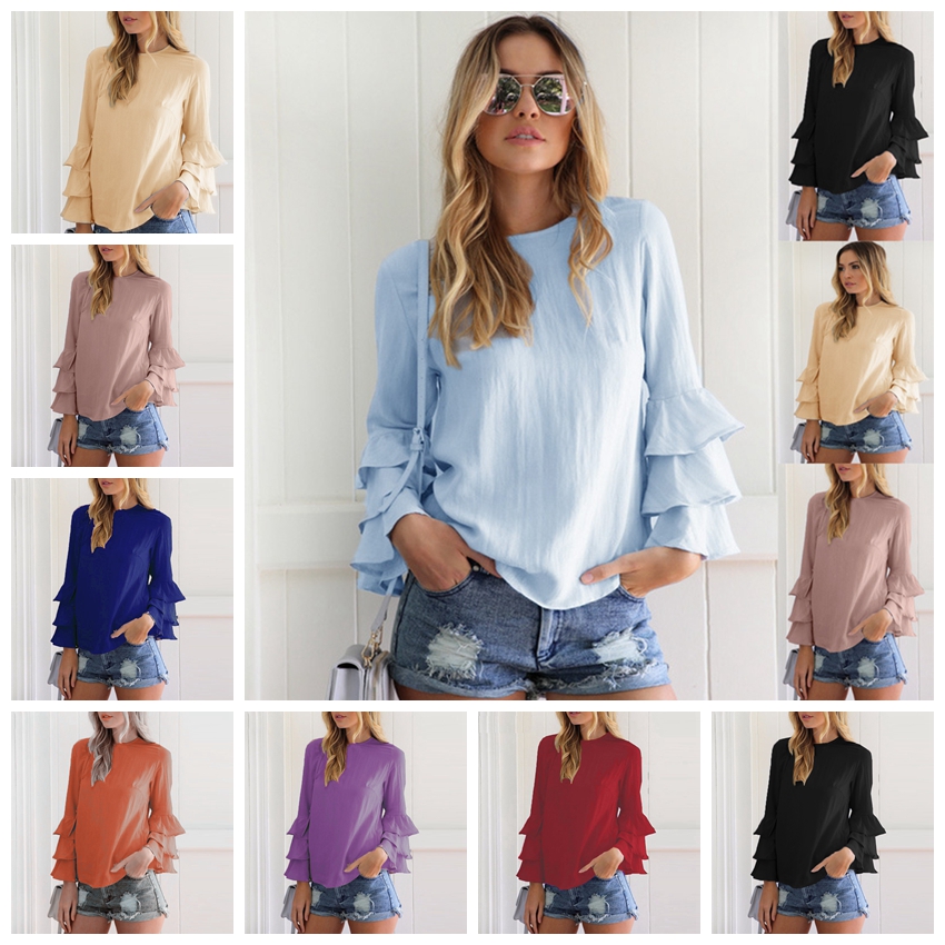 European solid color round neck folding sleeve thin section chiffon shirt S, M, L, XL, XXL, XXXL, 4XL, 5XL support mixed batch
European solid color round neck folding sleeve thin section chiffon shirt S, M, L, XL, XXL, XXXL, 4XL, 5XL support mixed batch